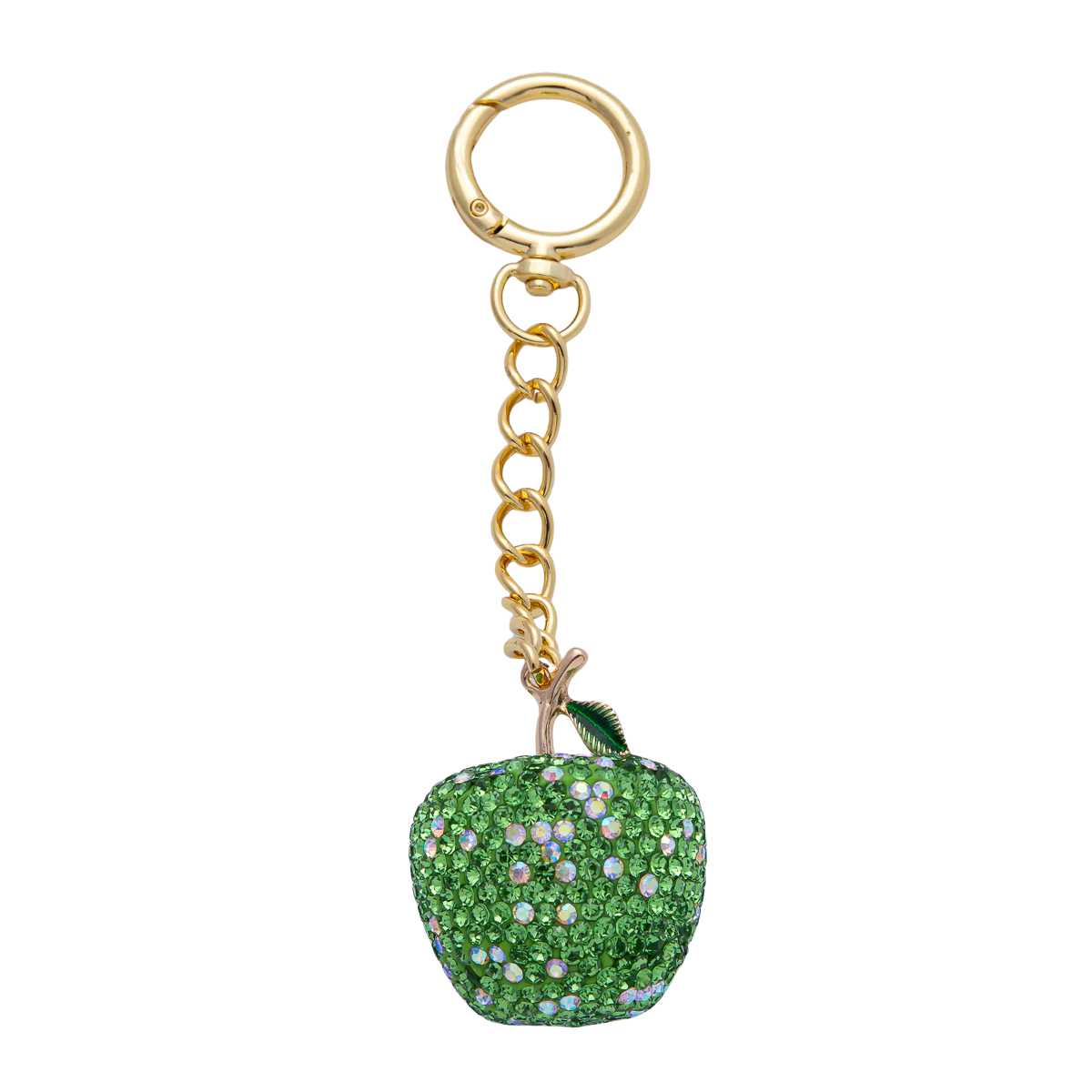 Apple Bedazzled Bag Charm Keychain Heart Key Ring ✦ WB-00268 to WB-00272