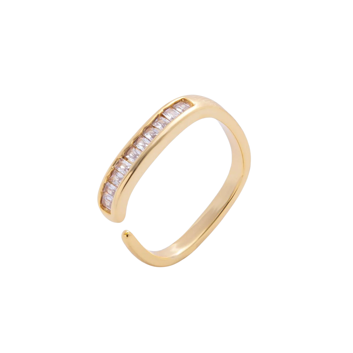 Gold Signet Diamond Baguette Ring RI-21O547