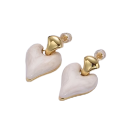 Enamel Heart Drop Stud Earrings EA-21V241 EA-21V245