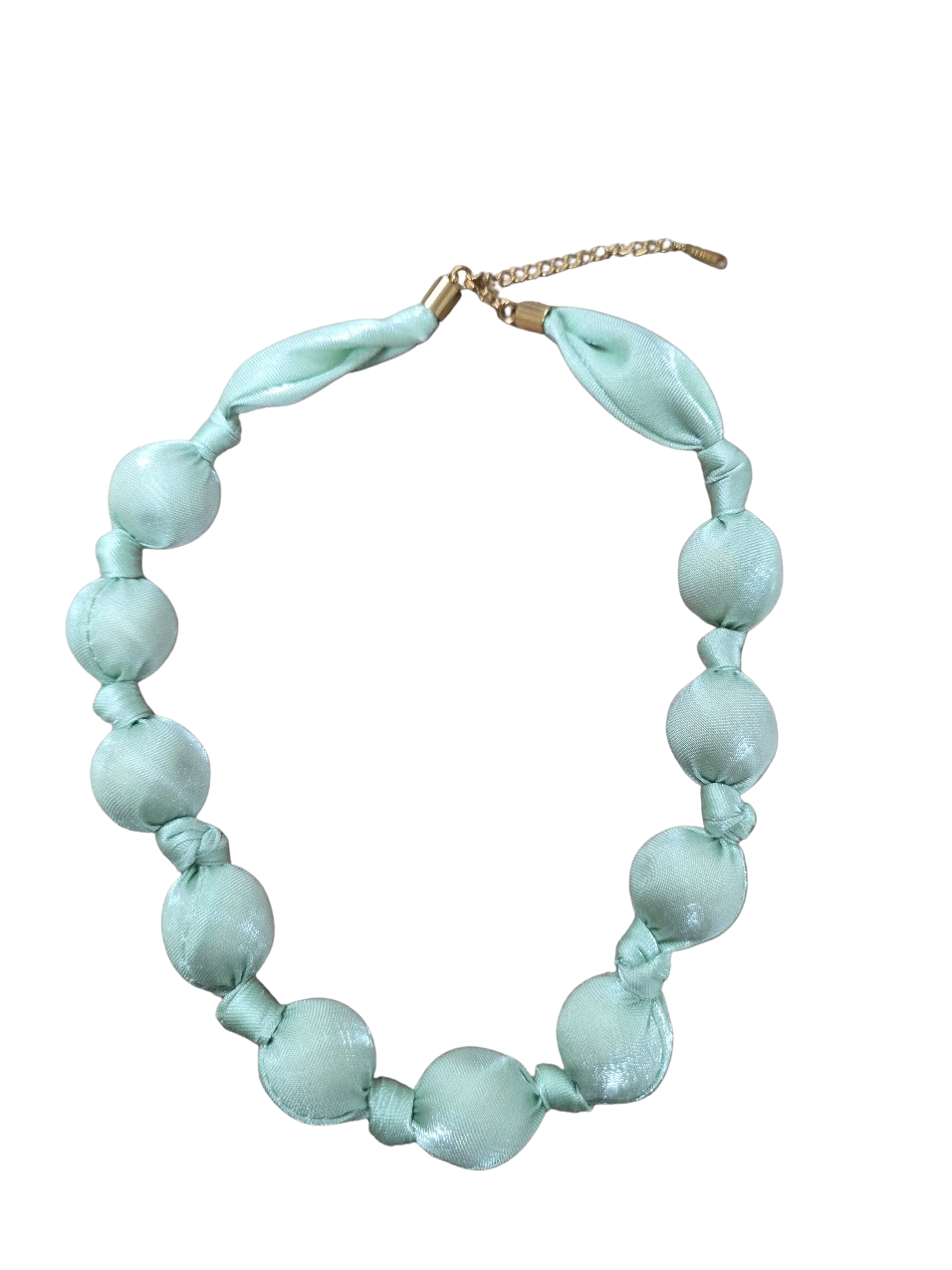 Sheer Mint Cotton Bead Necklace NC-2108