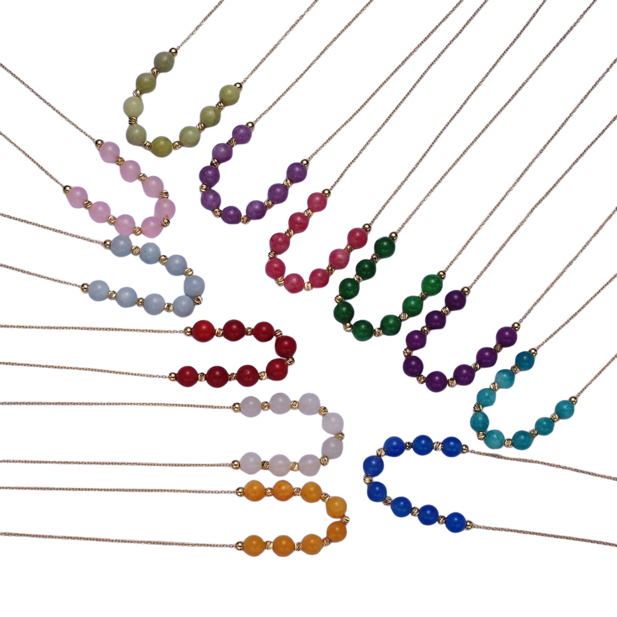 Gemstone Beads Chain Necklace NC-21WA1245 NC-21WA1256
