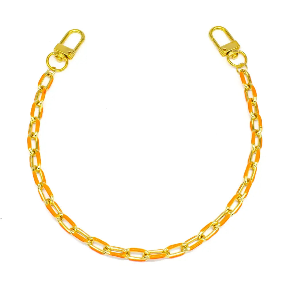 Orange Enamel Paper Clip Bag Chain/Phone Strap PH-SJ0065