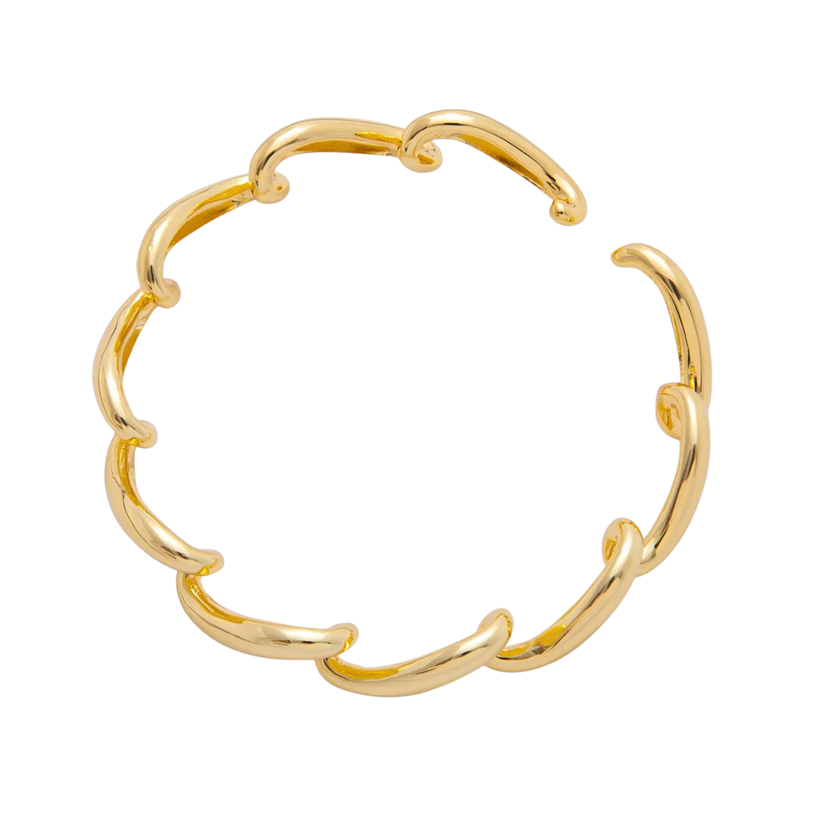 Sculptural Abstract Wave Round Cuff Bangle Bracelet ✦ BA-21WA3462