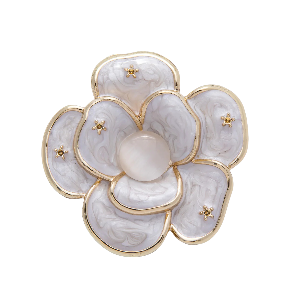 Pearlized Jumbo Blossom Flower Brooch Pin BH-21BH091 BH-21BH092