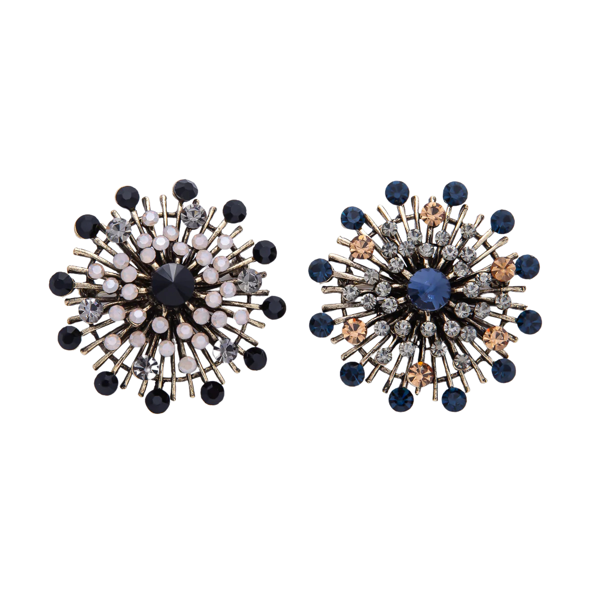 Vintage Antique Burst CZ Brooch Pin BH-21BH025 BH-21BH026