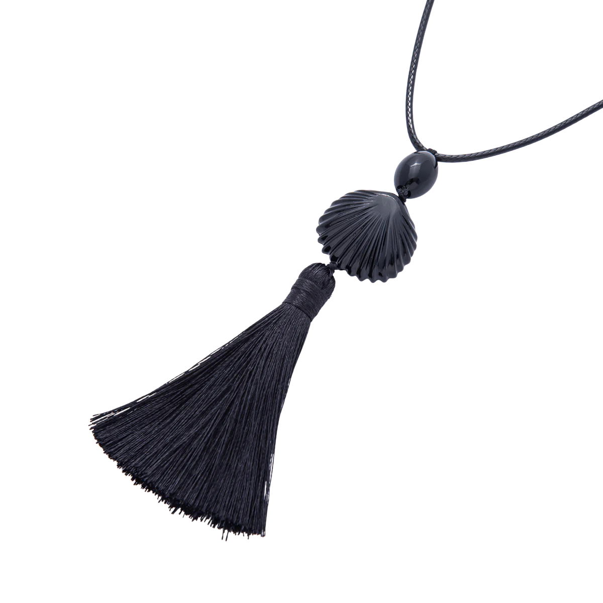 Black Seashell Tassel Necklace NC-21WA4072