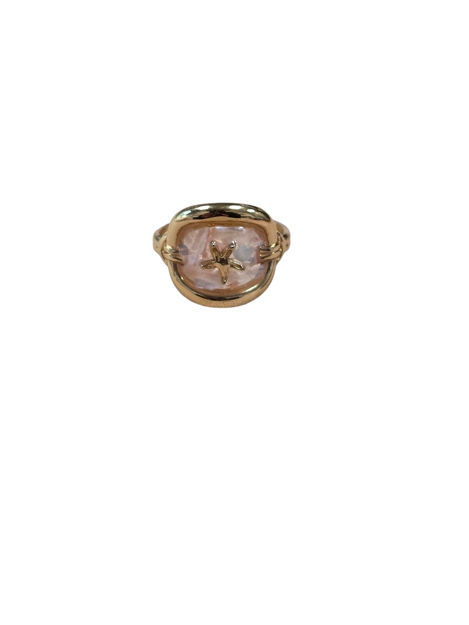 Starfish Iridescent Seashell Ring RI-0337