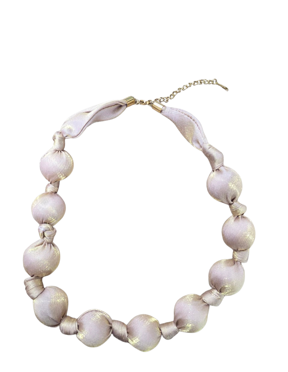 Sheer Tan Cotton Bead Necklace NC-2109