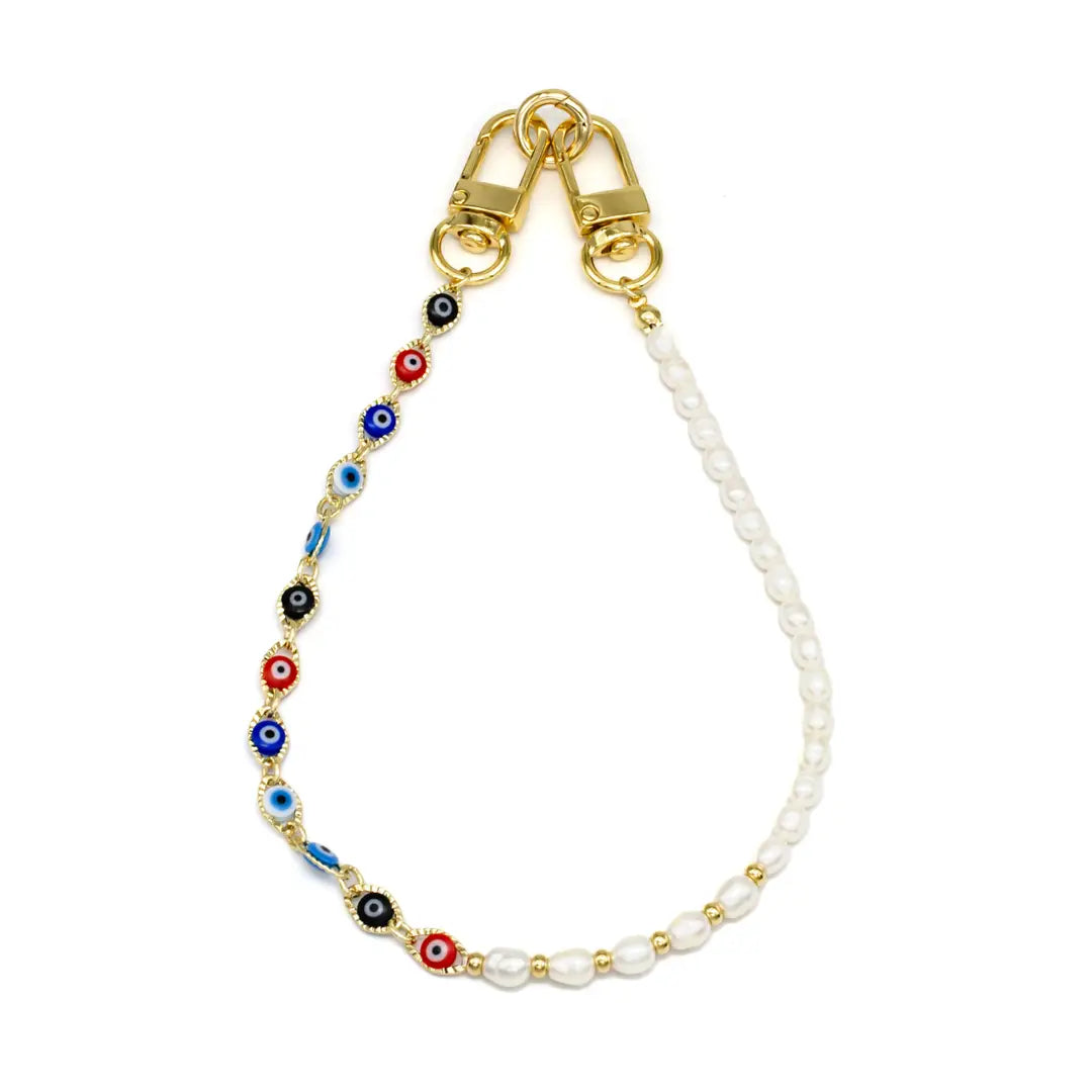 Evil Eye Half Pearl Bag Chain/Phone Strap PH-SJ0008