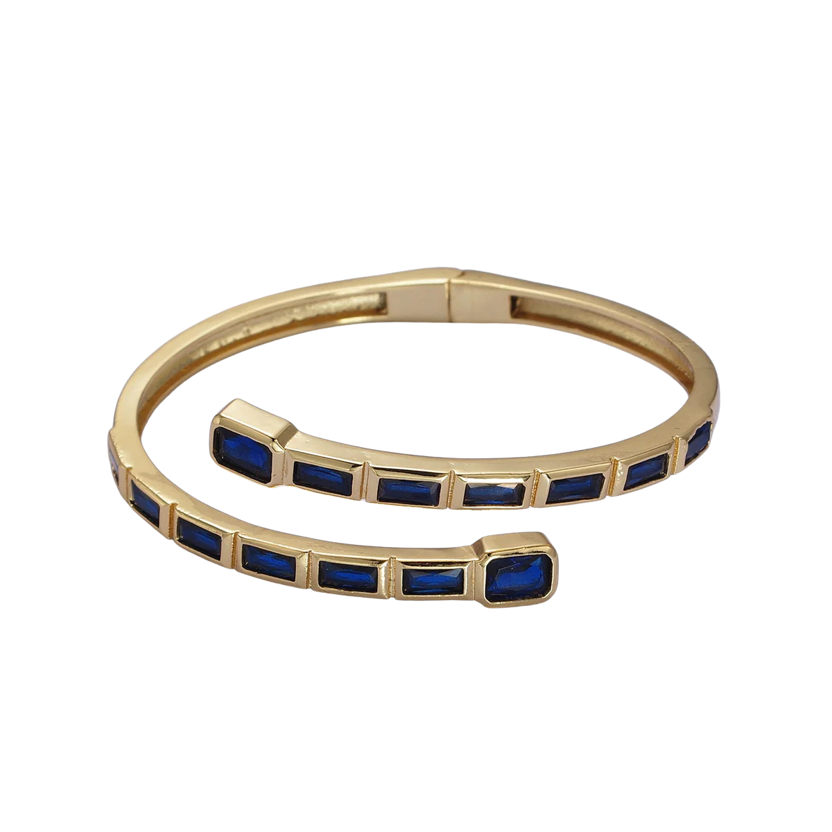 Colorful CZ Baguette Cuff Bracelet Open Bangle Stackable Jewelry ✦D BR-21WA1687 BR-21WA1689 BR-21WA1691