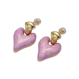 Enamel Heart Drop Stud Earrings EA-21V241 EA-21V245