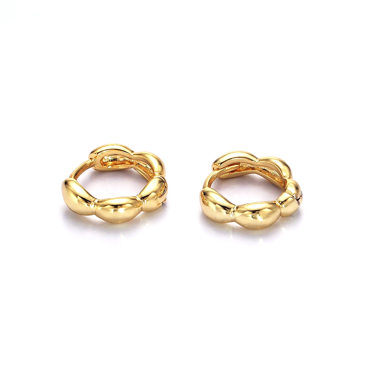 Gold 11mm Bubble Cartilage Huggie Earrings