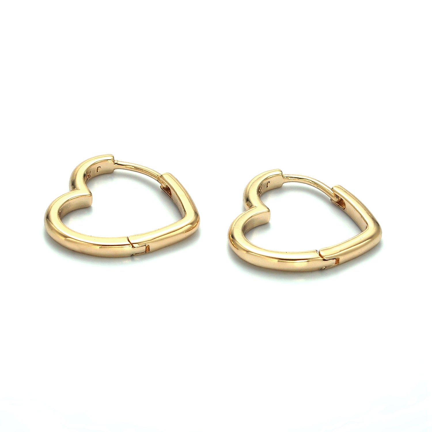 Gold 17mm Minimalist Heart Huggie Earrings