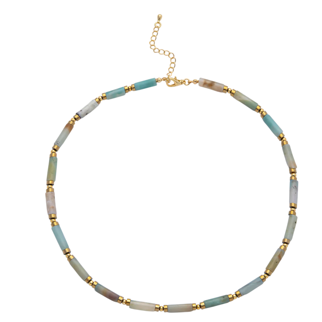 Natural Gemstone Tube Choker Necklace NC-21WA3930 to NC-21WA3938