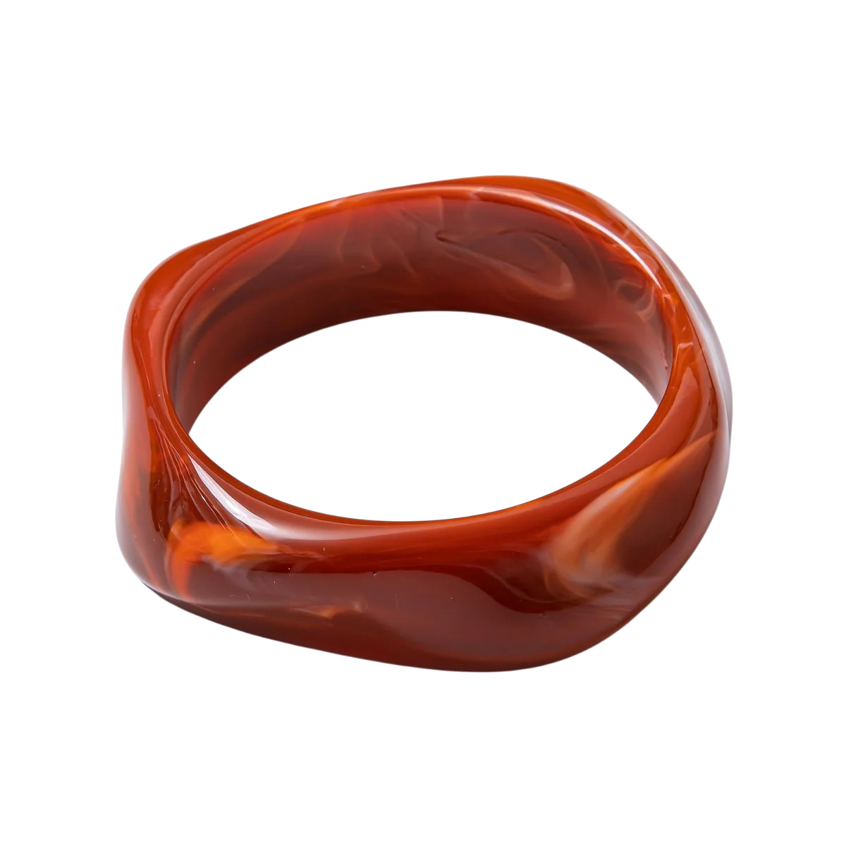 Burnt orange Resin Sculpted Bangle  BA-21WA3422