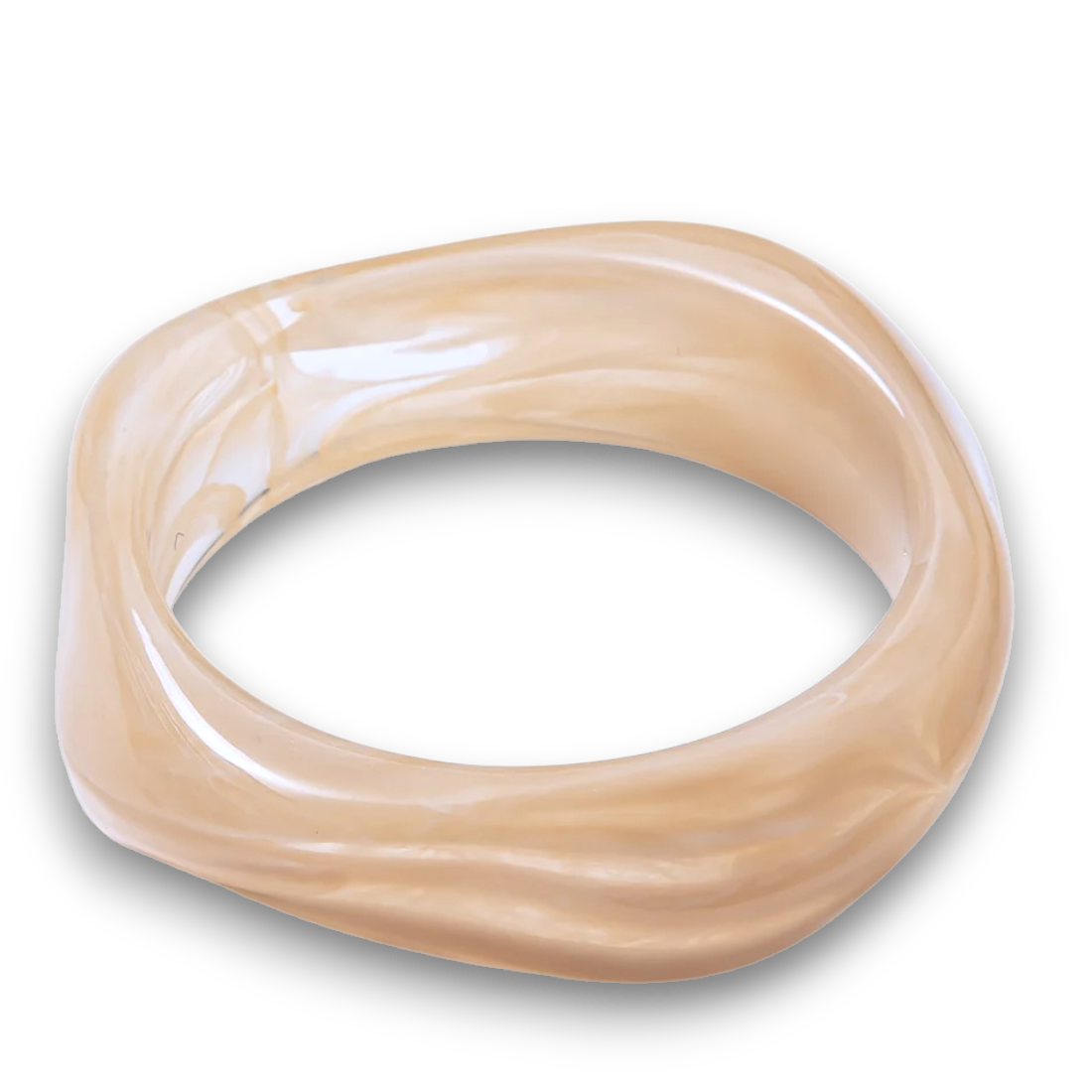 Solid Marble Resin Acrylic Sculpted Geometric Bangle  BA-21WA3425