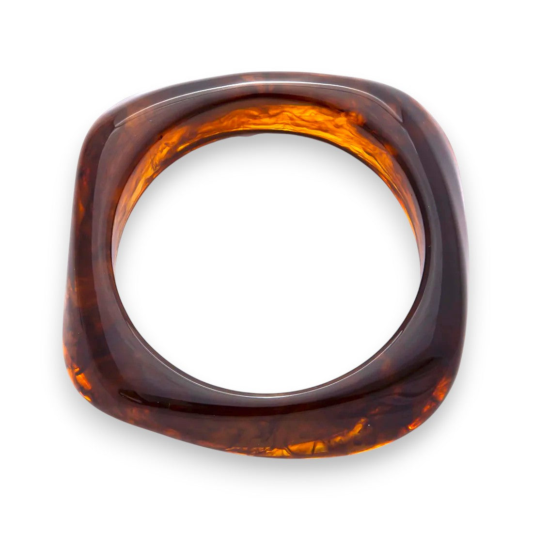 Brown Resin Minimalist Square Bangle BA-21WA1122