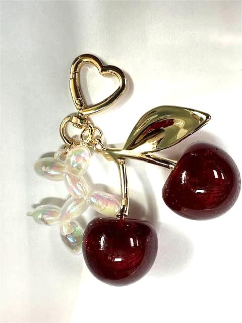18K Gold Filled Red GLITTER Dark Red Cherry ✦ BC-21WB074