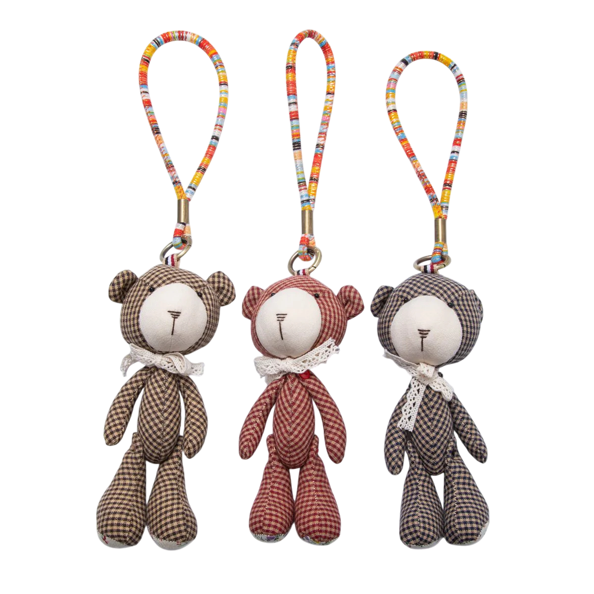 Brown, Red, Black Gingham Teddy Bear Plush BC-21WB049 - BC-21WB051