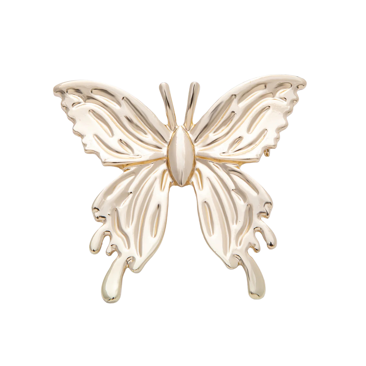 Jumbo Gold Textured Butterfly Brooch Pin BH-21BH090