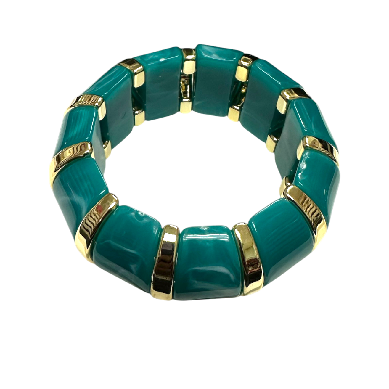 Marble effect turquoise stretch resin bangle bracelet   BR-21WA1518