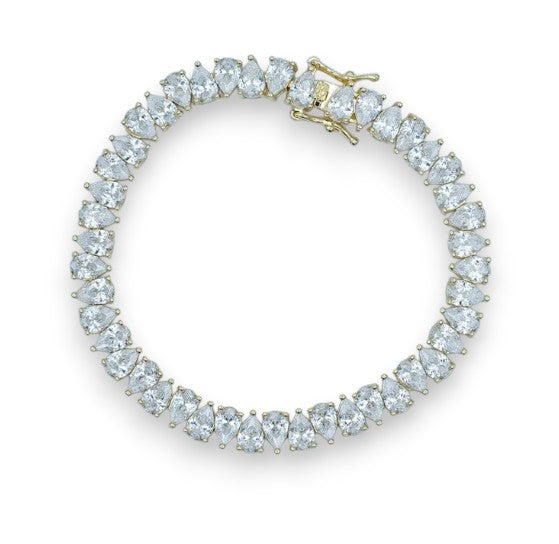 Clear teardrop CZ clip bracelet BR-21WA3140 BR-21WA3141