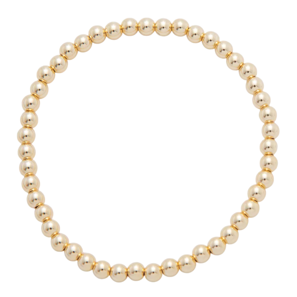 4mm Minimalist gold Round Ball Stretch Bracelet BR-21WA3948