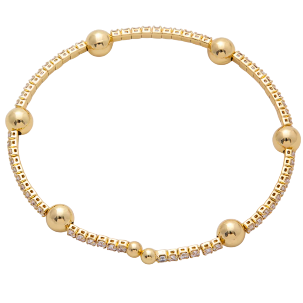 Ball Bead Tennis Cuff Bracelet BR-21WA4028