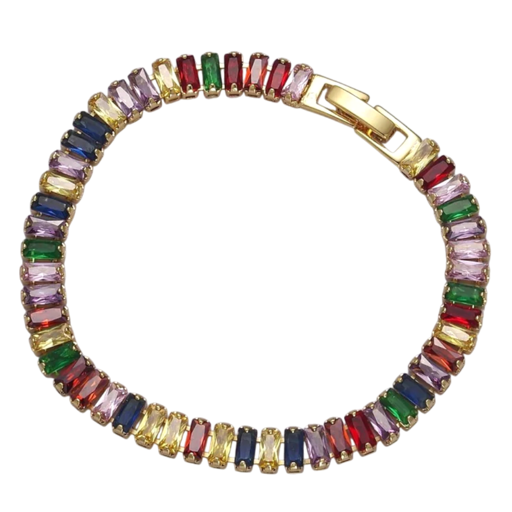 Multicolored Dainty Baguette Tennis Bracelets BR-21WA883 BR-21WA887