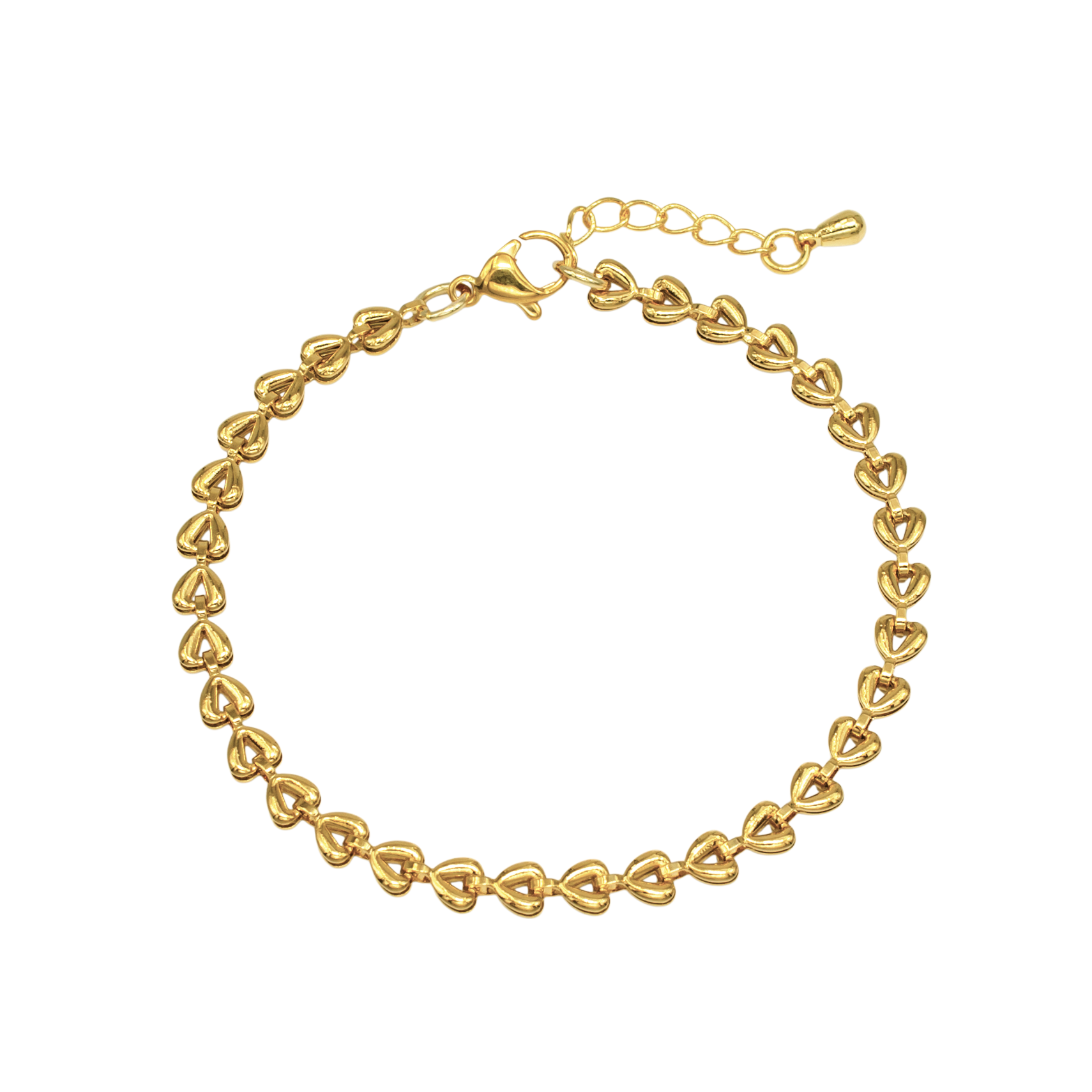 Dainty Gold Heart Link Chain Bracelet BR-SJ0124