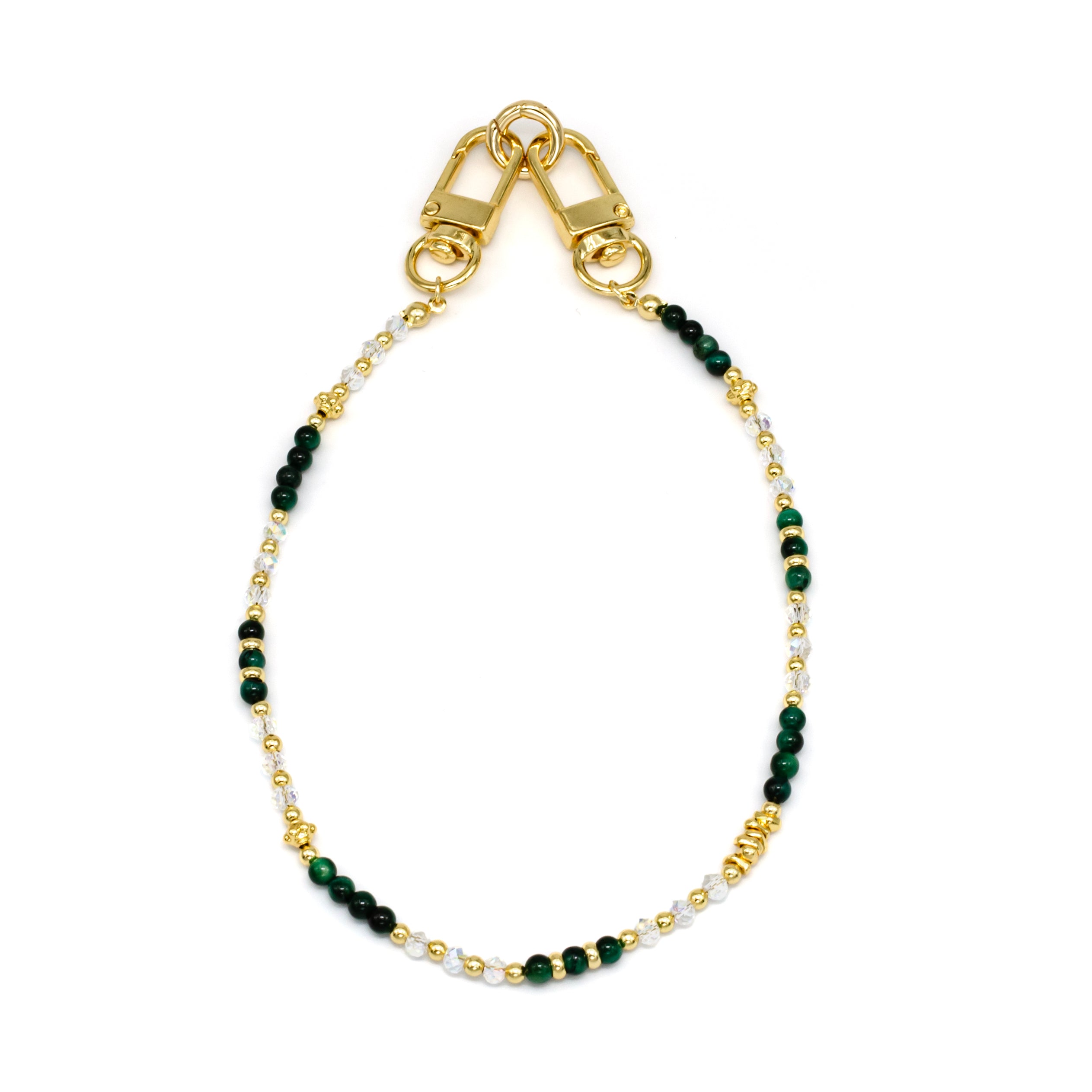 Dark Green Beaded Bag Charm / Phone Strap CDESIGN-00006