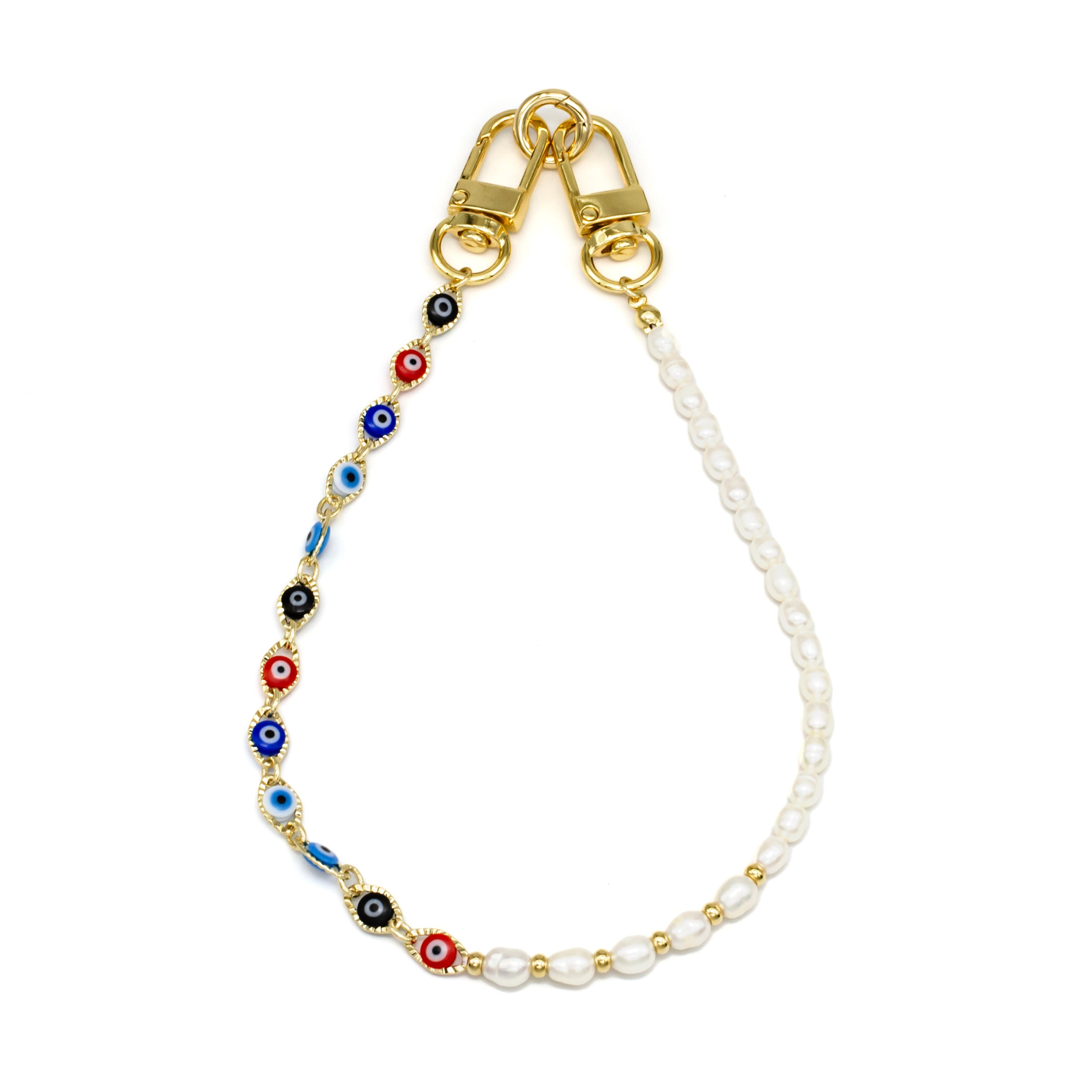 Evil Eye Bead with Pearl Bag Charm / Phone Strap CDESIGN-00008