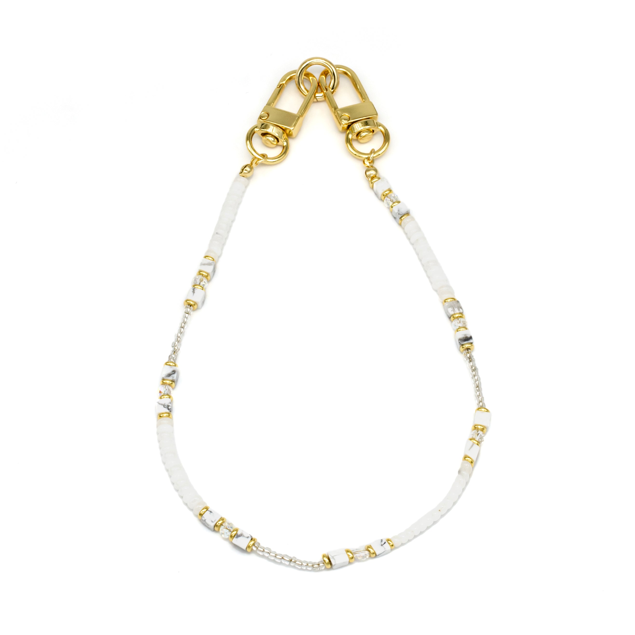Dainty Grey Hematite Bead Bag Charm / Phone Strap CDESIGN-00022