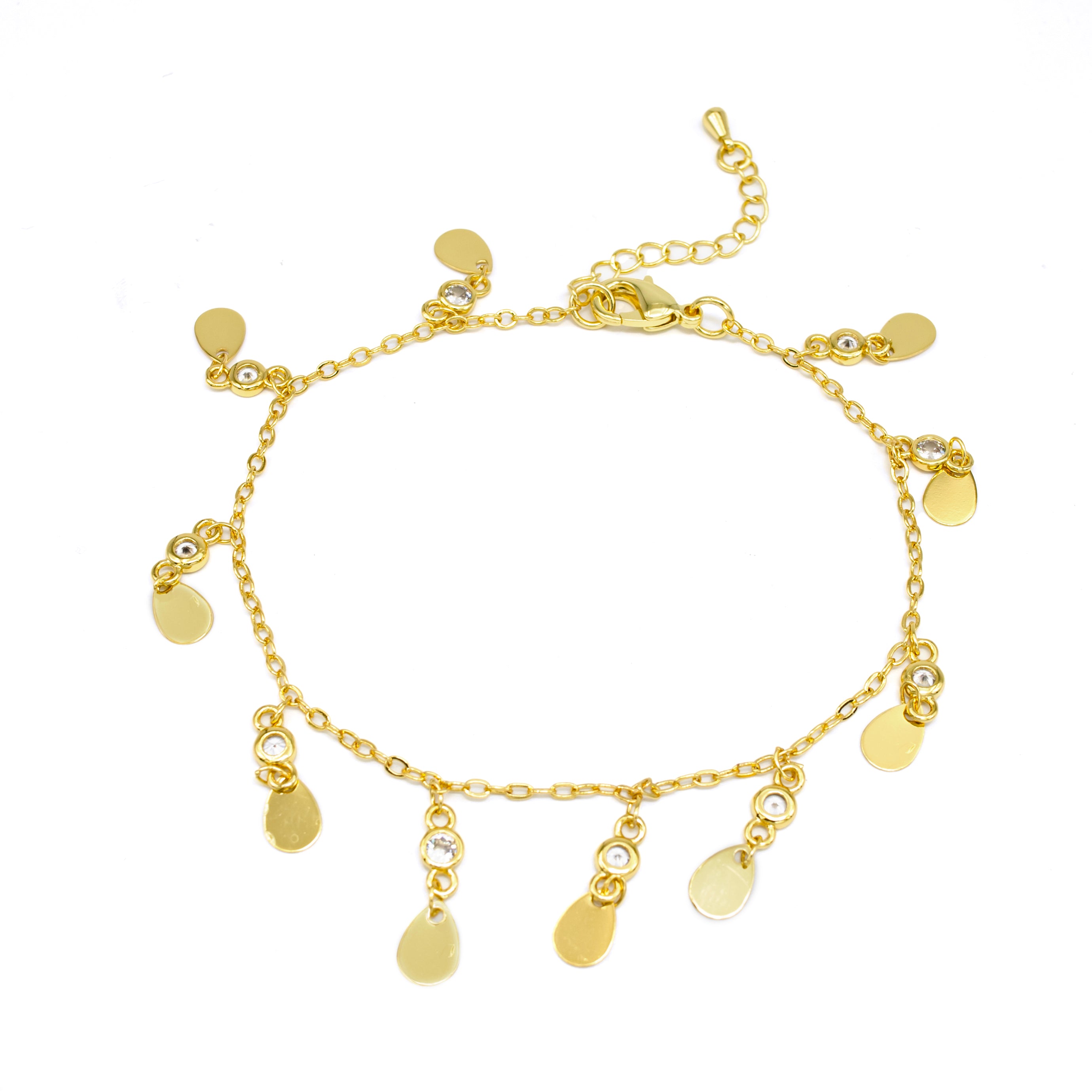 Dainty Gold Sequin Chain Bracelet CDESIGN-00095