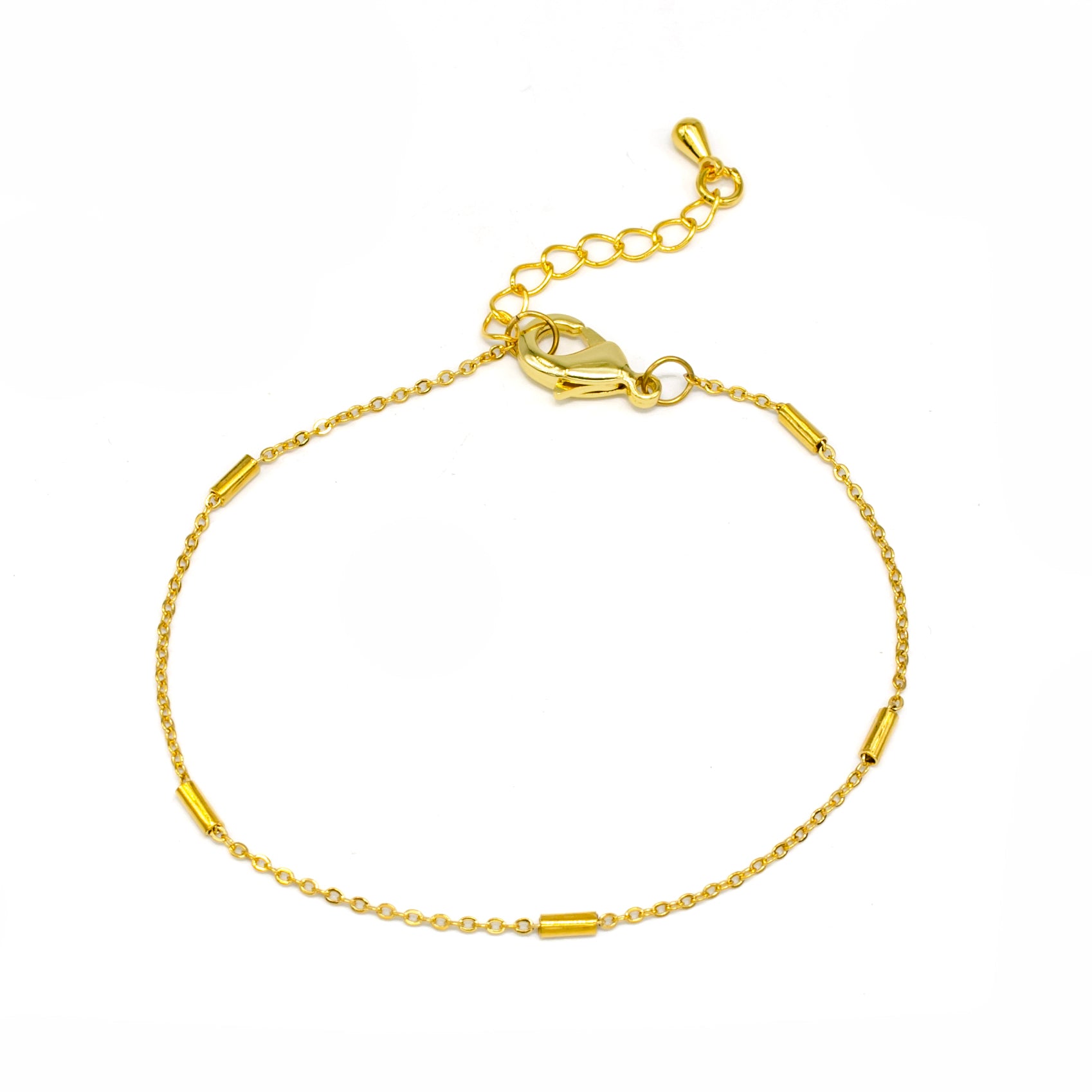 Dainty Gold Tube Satellite Bracelet Adjustable CDESIGN-00127