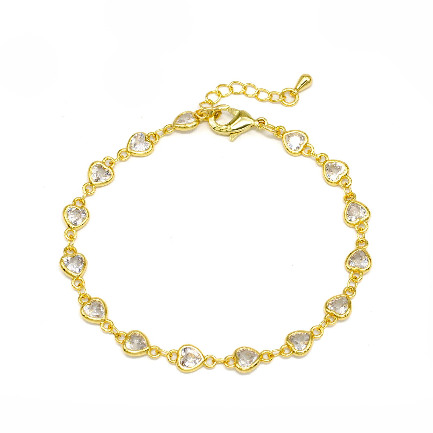 Classic Gold CZ Heart Bracelet CDESIGN-00130
