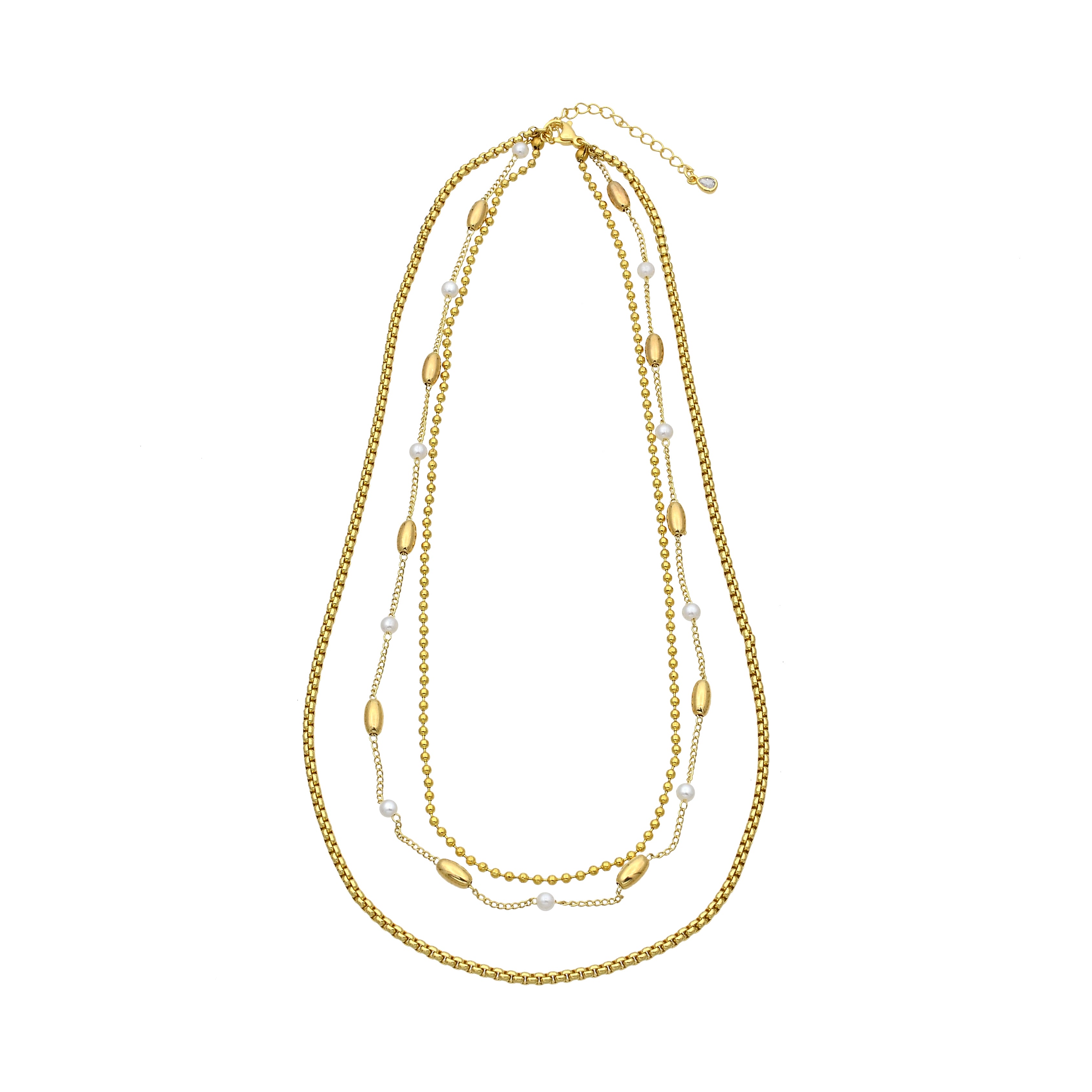 Fashion Gold Chain Layered Statement Necklace CDESIGN-00356