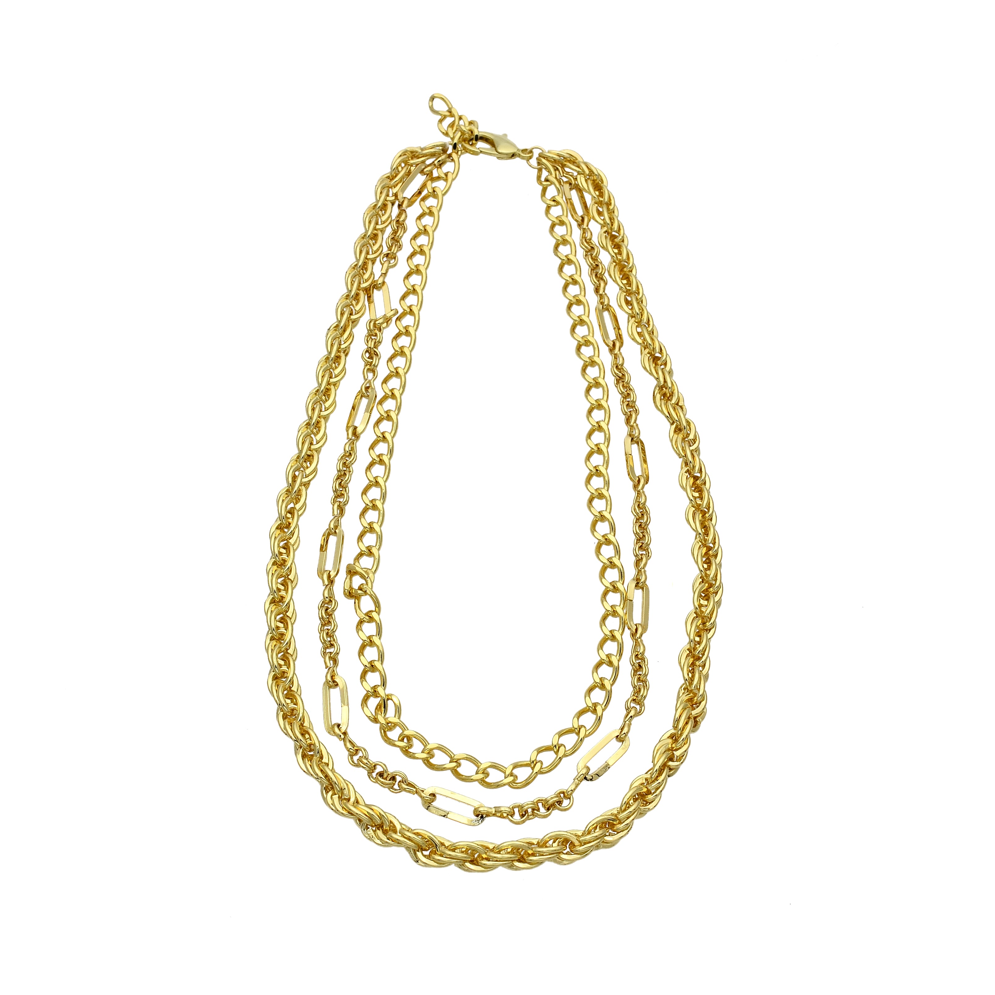 Chunky Gold Chain Layered Statement Necklace CDESIGN-00359