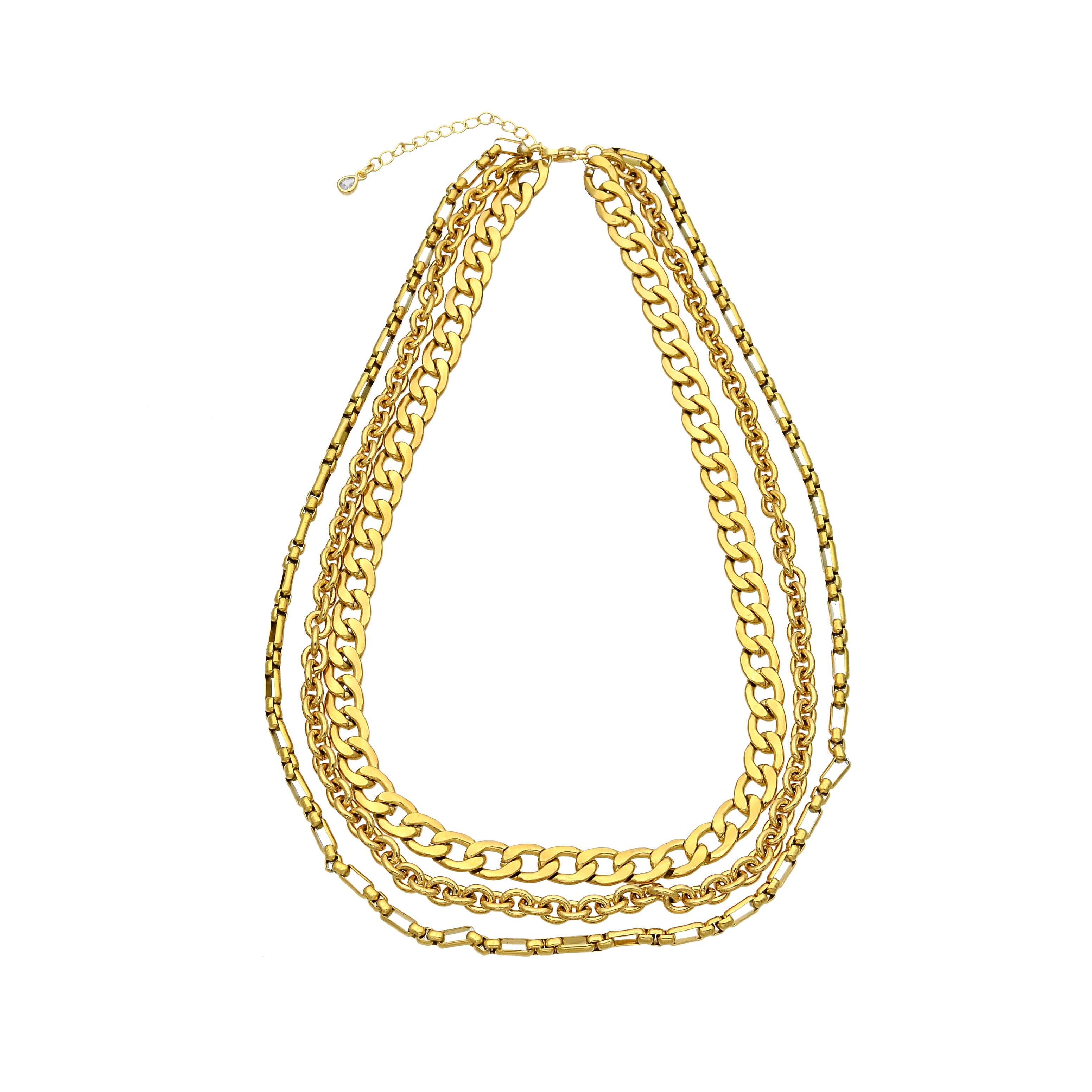 Triple Layer Gold Chain Necklace CDESIGN-00365