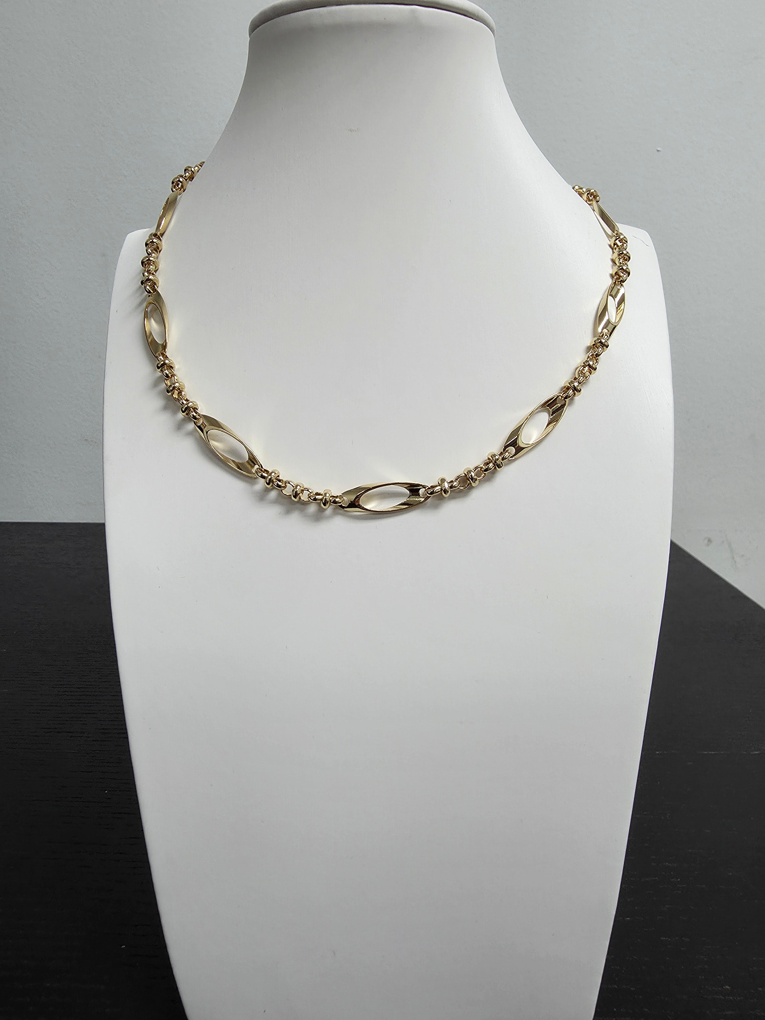 Unique Oval Gold Chain Necklace 18.5 inch CDESIGN-00404
