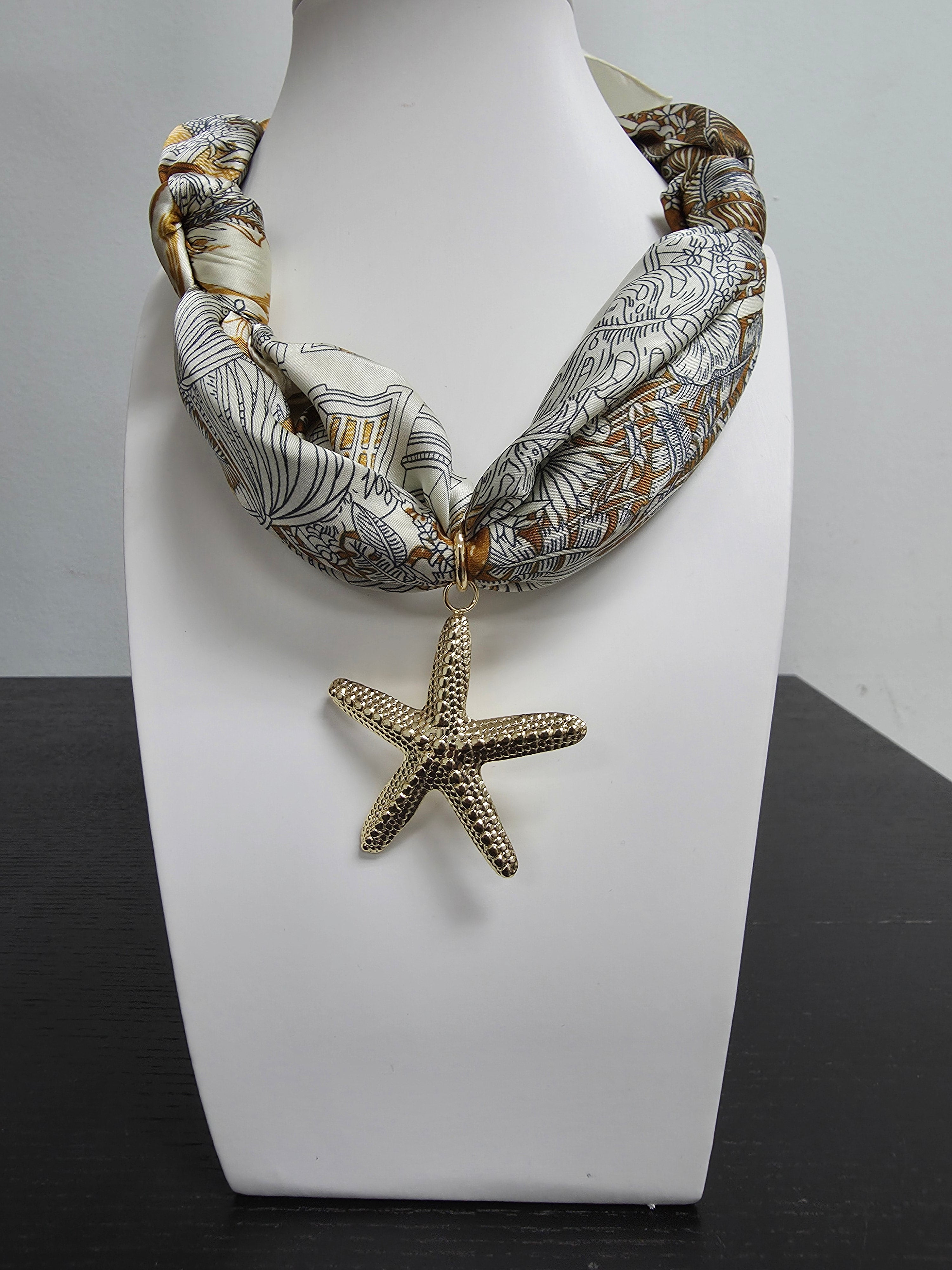 Design Scarf Necklace with Starfish Charm CDESIGN-00460