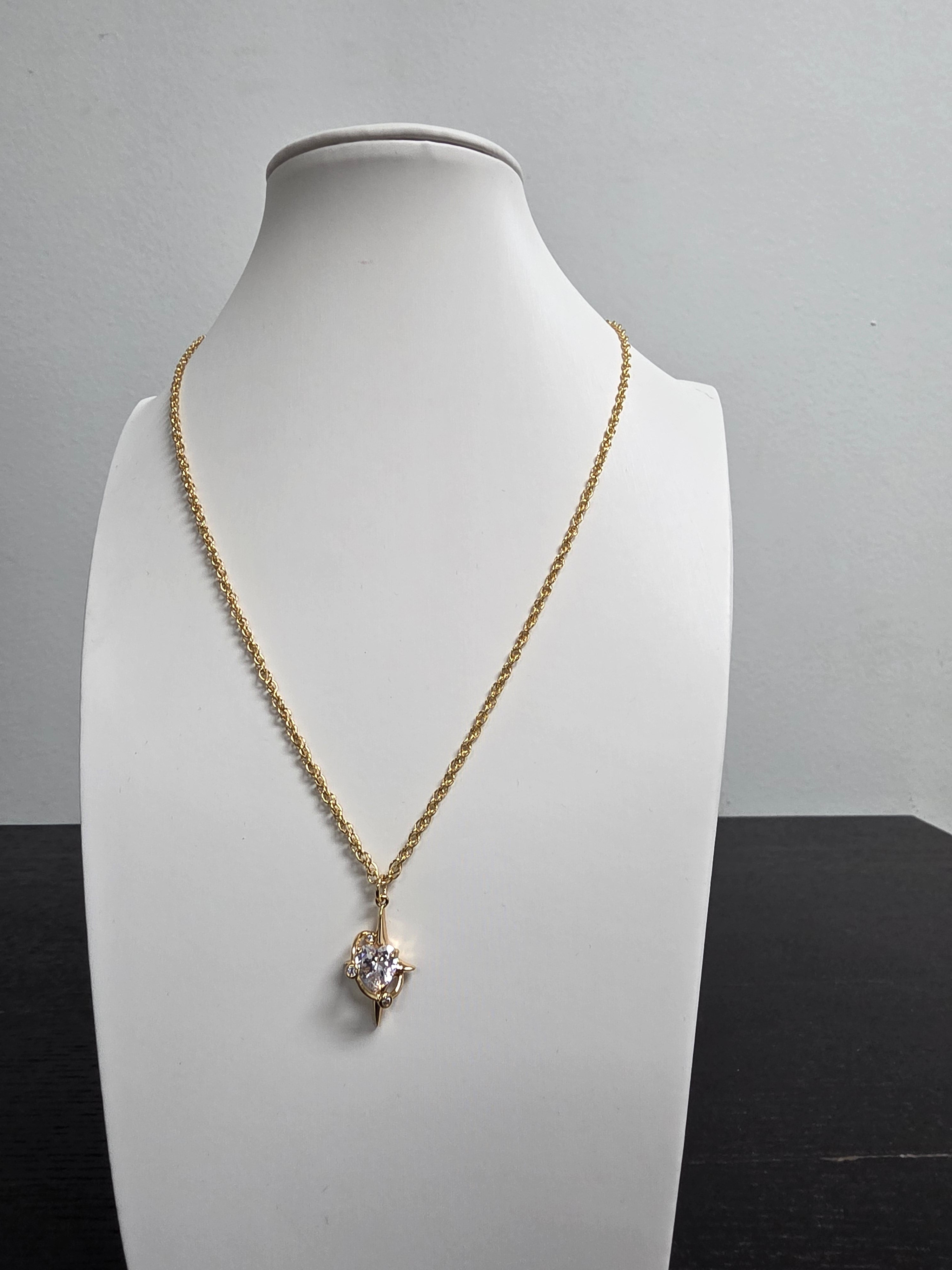 Danity Clear Heart North Star Celestial Charm 18-inch Necklace CDESIGN-00469