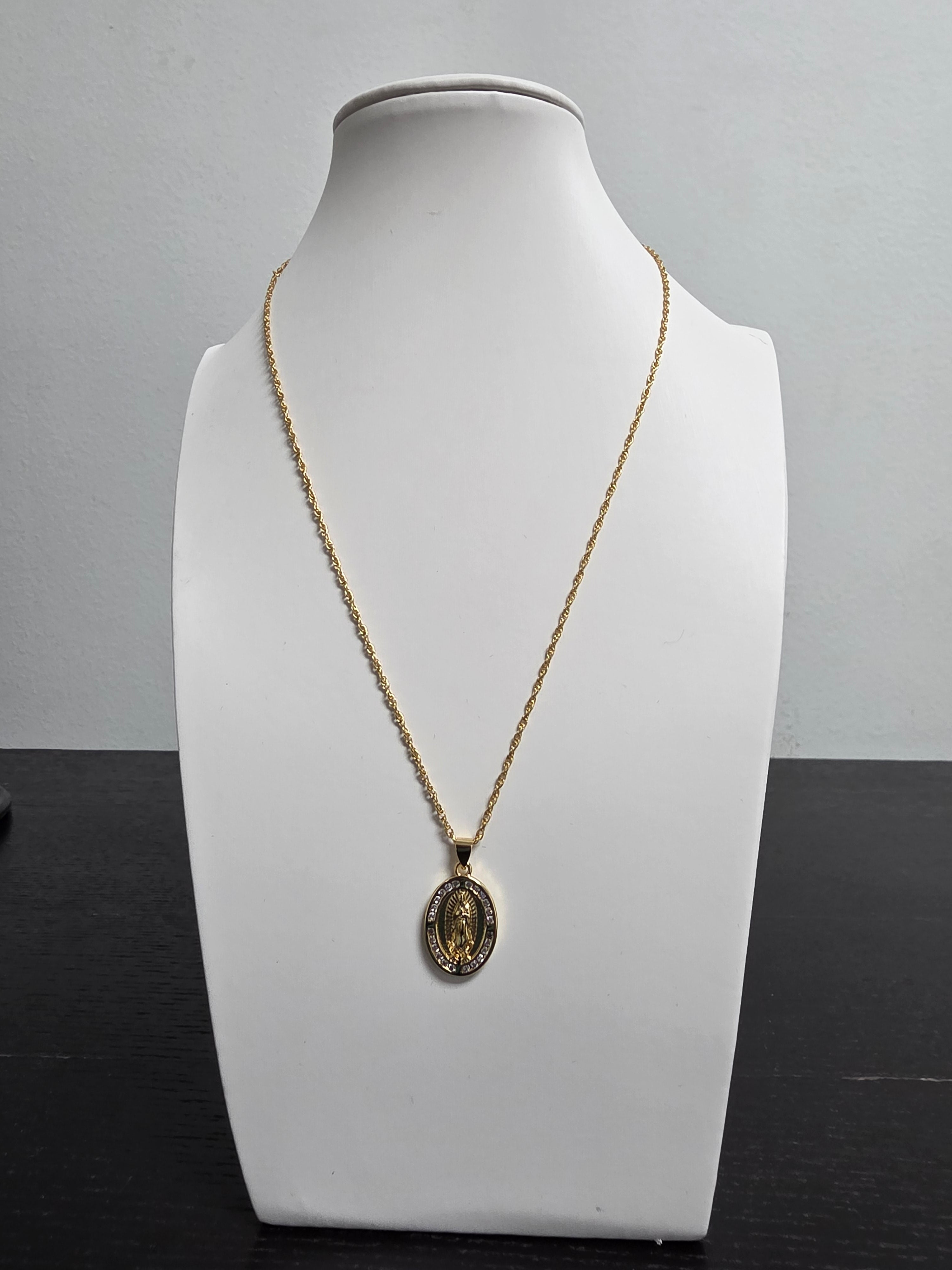 Dainty Virgin De Guadalupe Charm 18-Inch Necklace CDESIGN-00481
