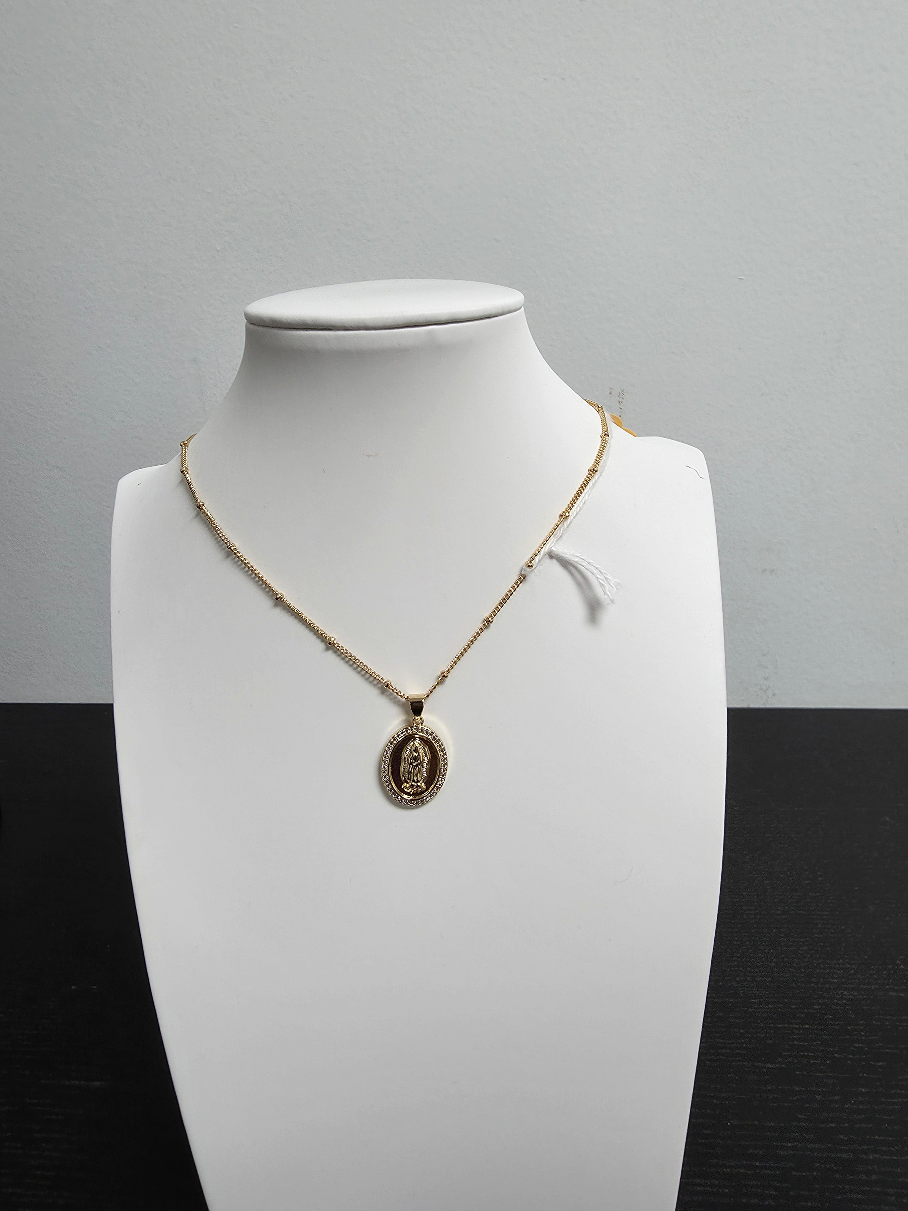 Dainty Virgin De Guadalupe Medallion 18-Inch Necklace  CDESIGN-00482