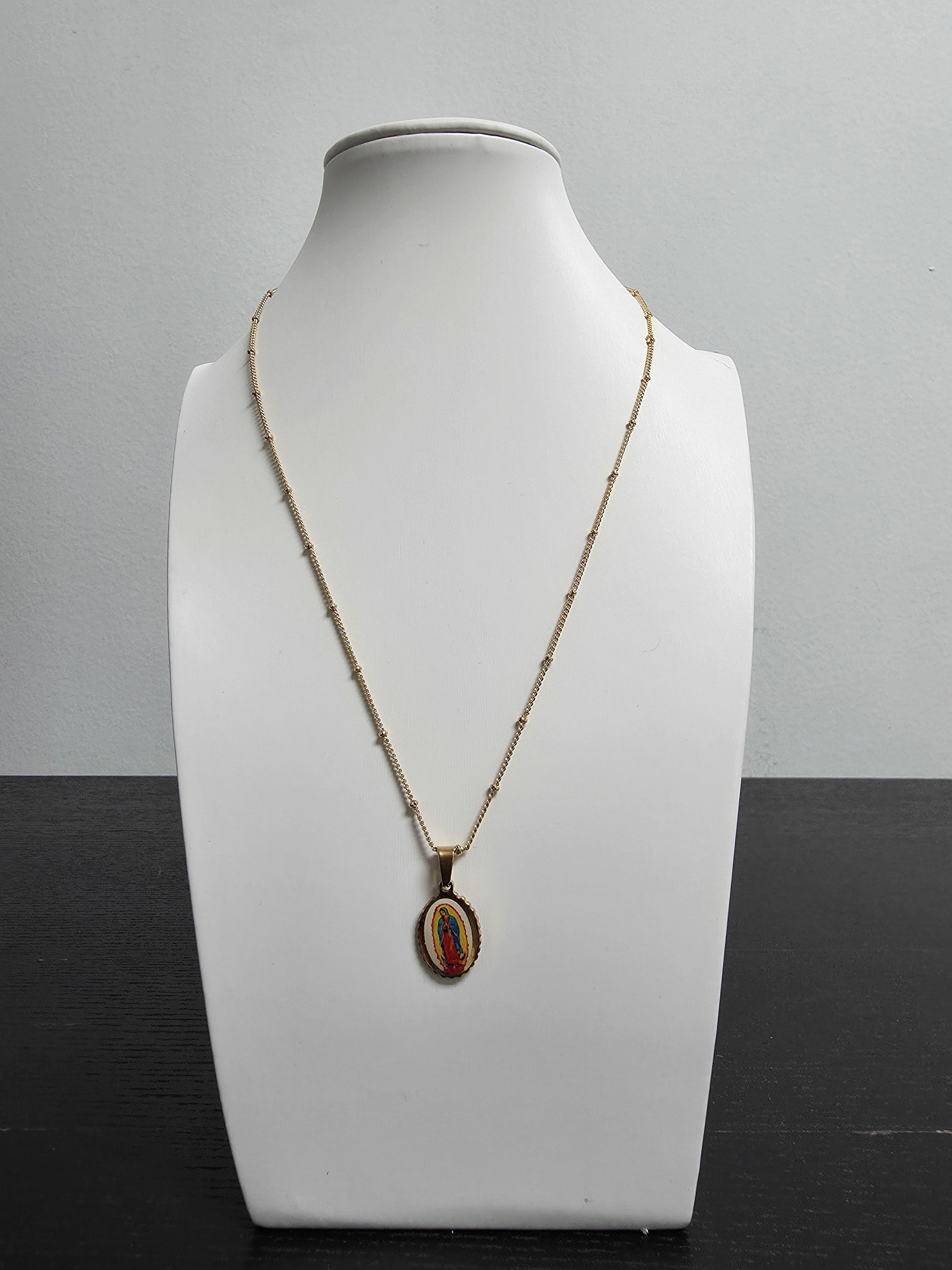 Danity Virgin De Guadalupe Praying Charm 18-Inch Necklace CDESIGN-00483
