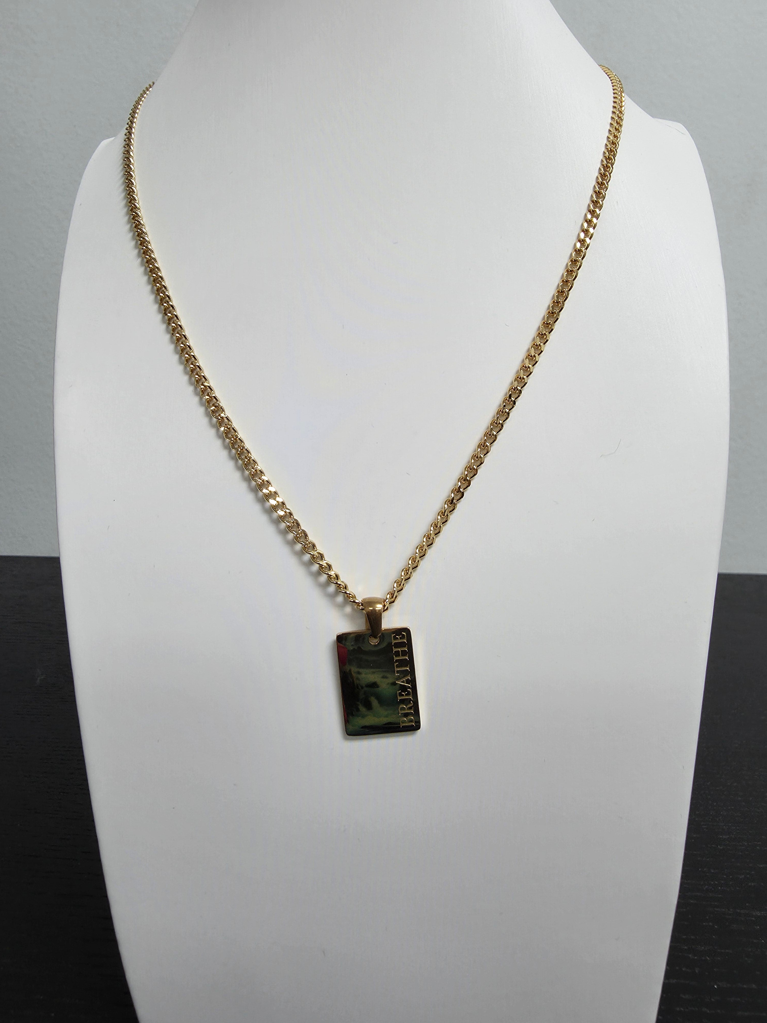 Curb Chain Breath Pendant 18-Inch Necklace CDESIGN-00501