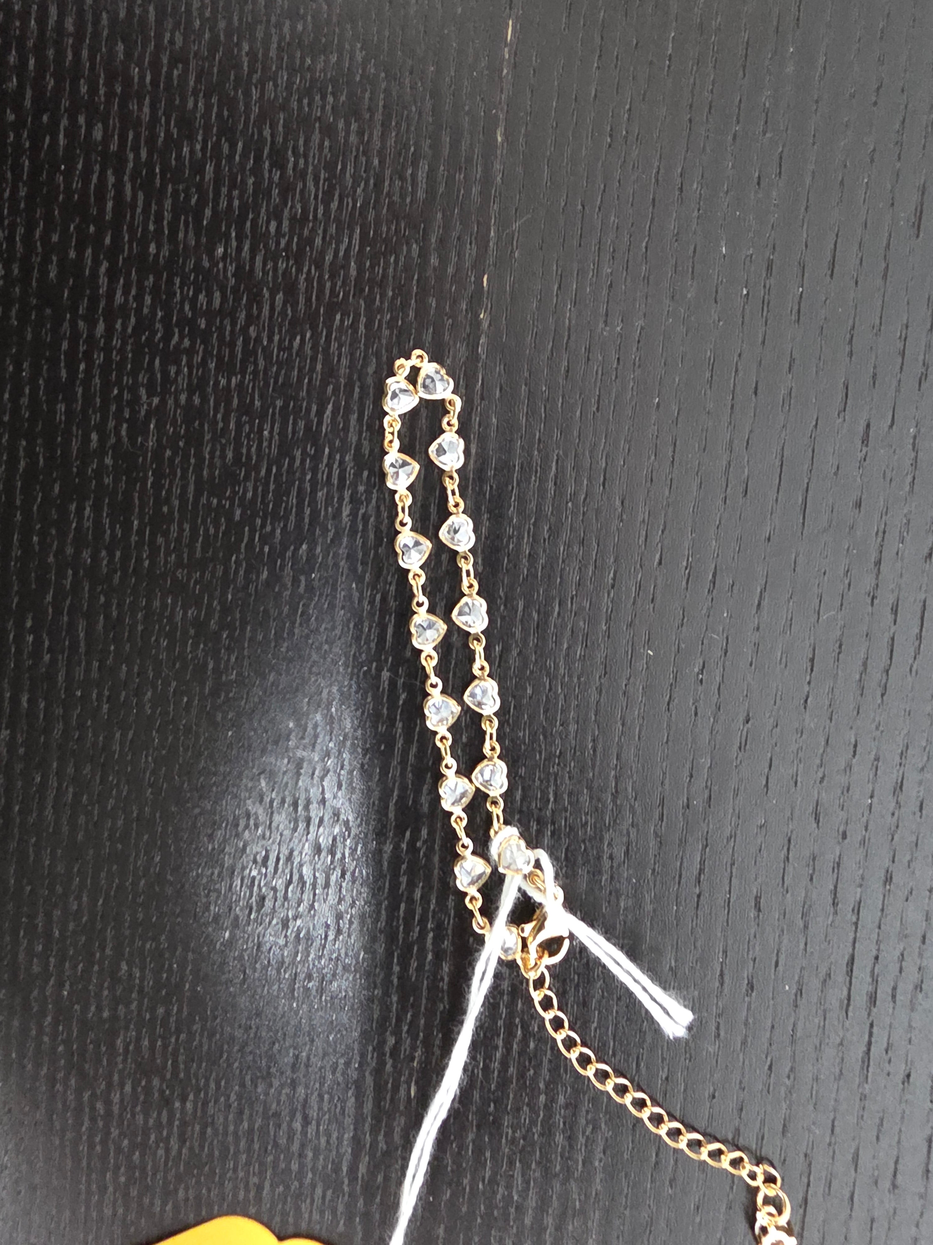 Clear CZ Multifaceted Heart Bracelet CDESIGN-00510