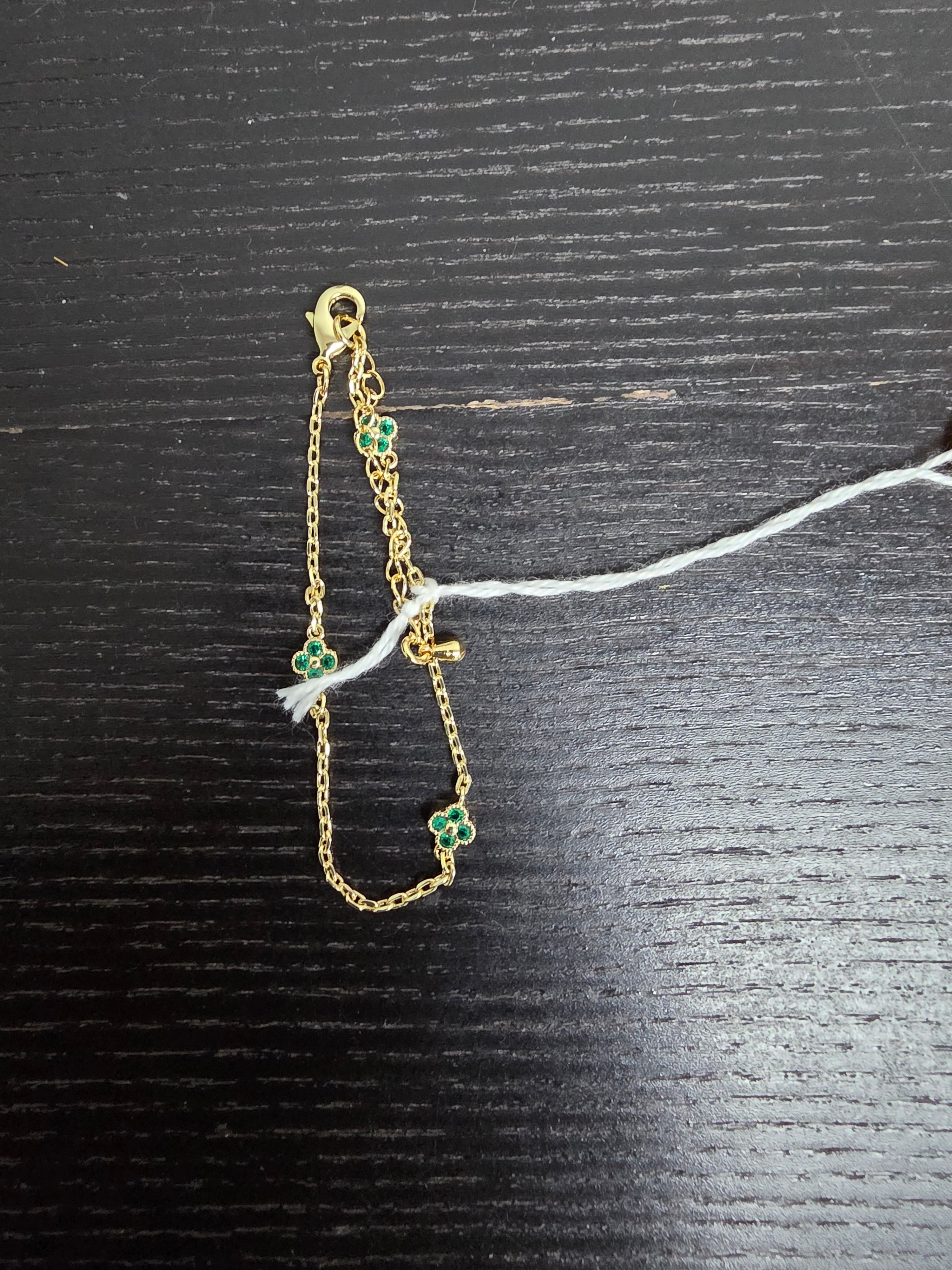 Green CZ Flower Cable Bracelet CDESIGN-00513
