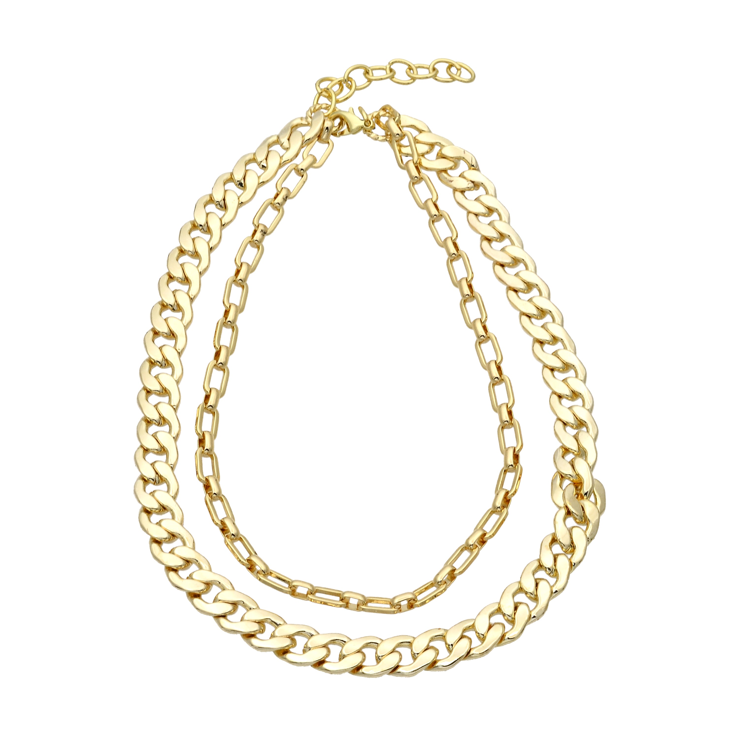 Chuky Layer Gold Chain Statement Necklace CDESIGN-00375