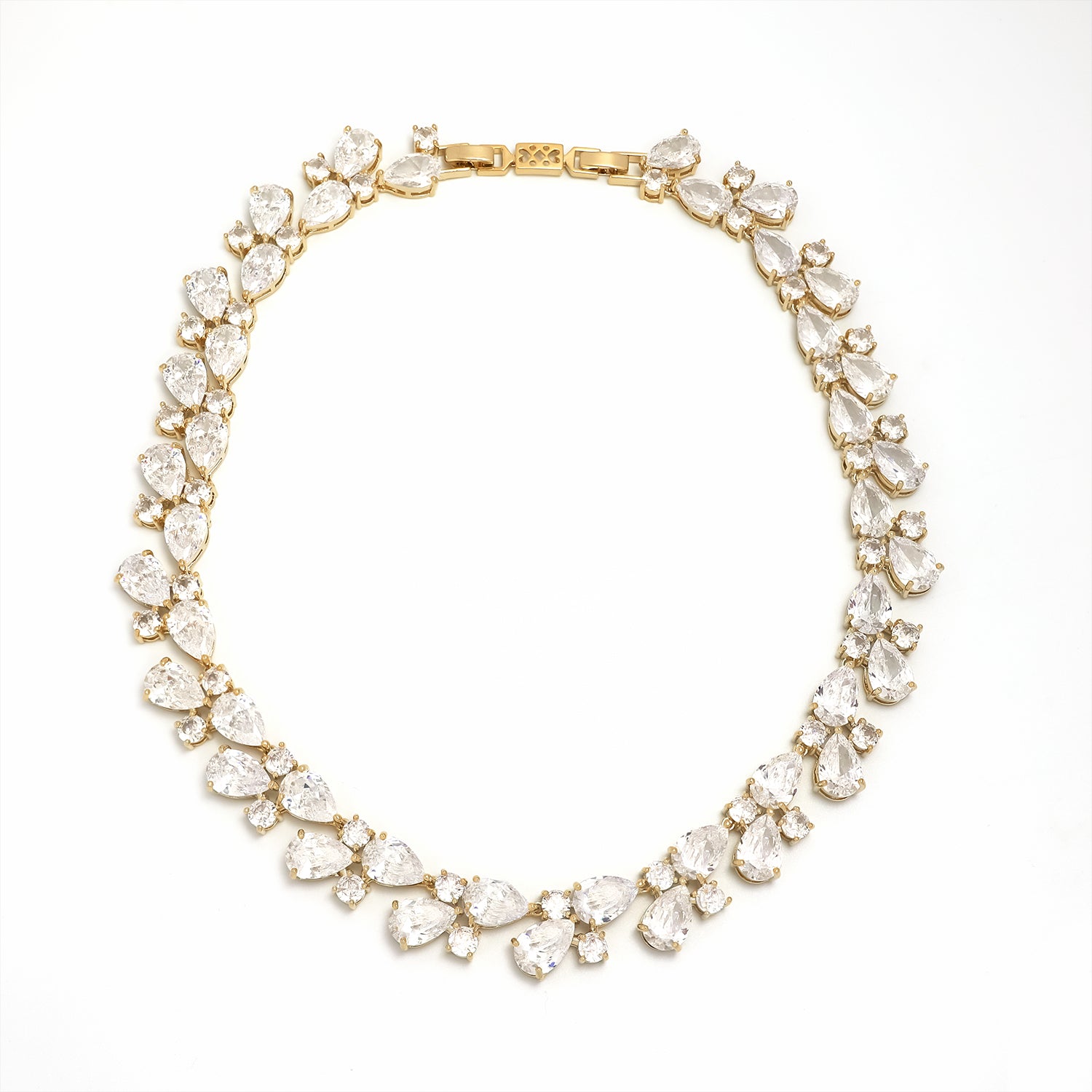 Gold Vintage Gold CZ Pear Diamond Tennis Chain-00055 to Chain-00060